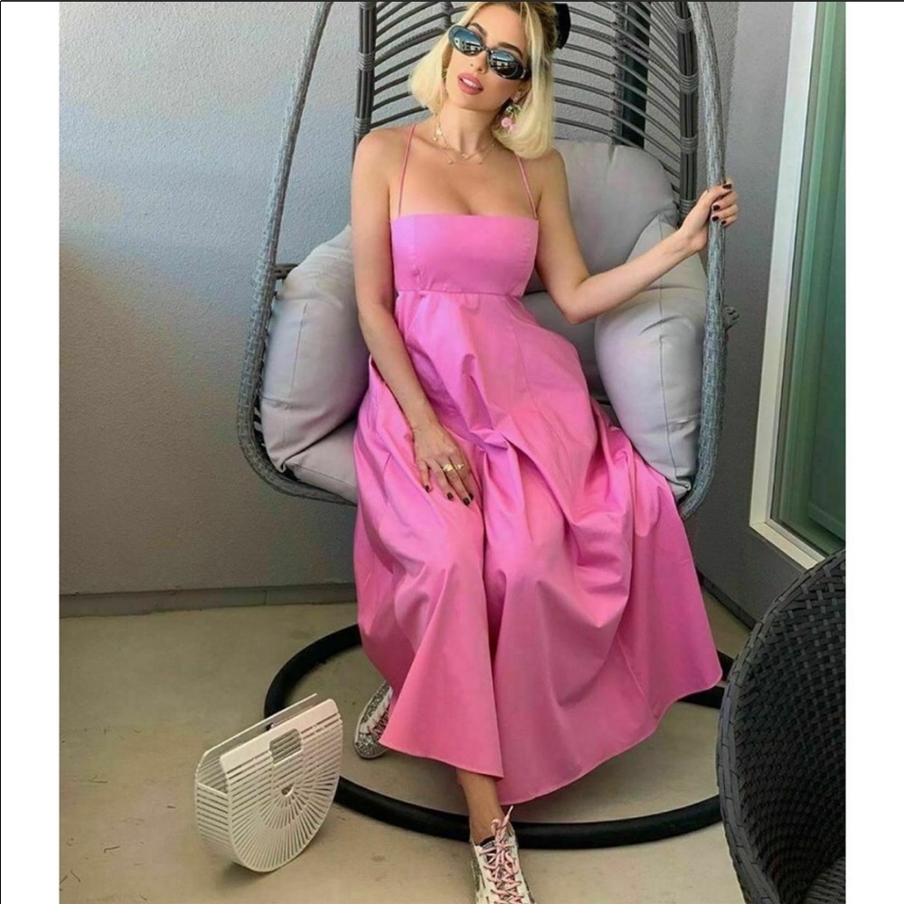 ZARA PINK POPLIN DRESS